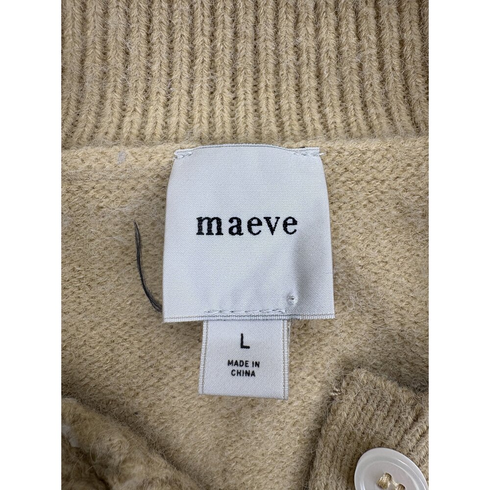 Maeve Khaki Polo Collar Sweater with Black Trim - Picture 4 of 11